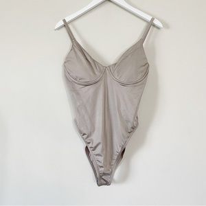 Good American Shine Show Off One Piece Swim Mink